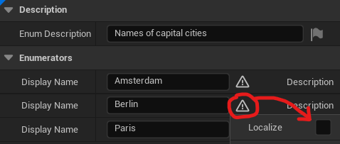 Example enumeration of capital cities