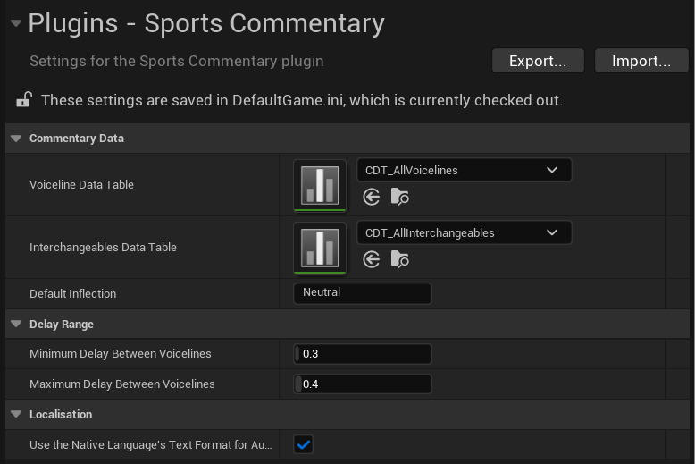 Screenshot of the plugin's settings