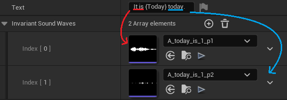 Voiceline example with interchangeable content